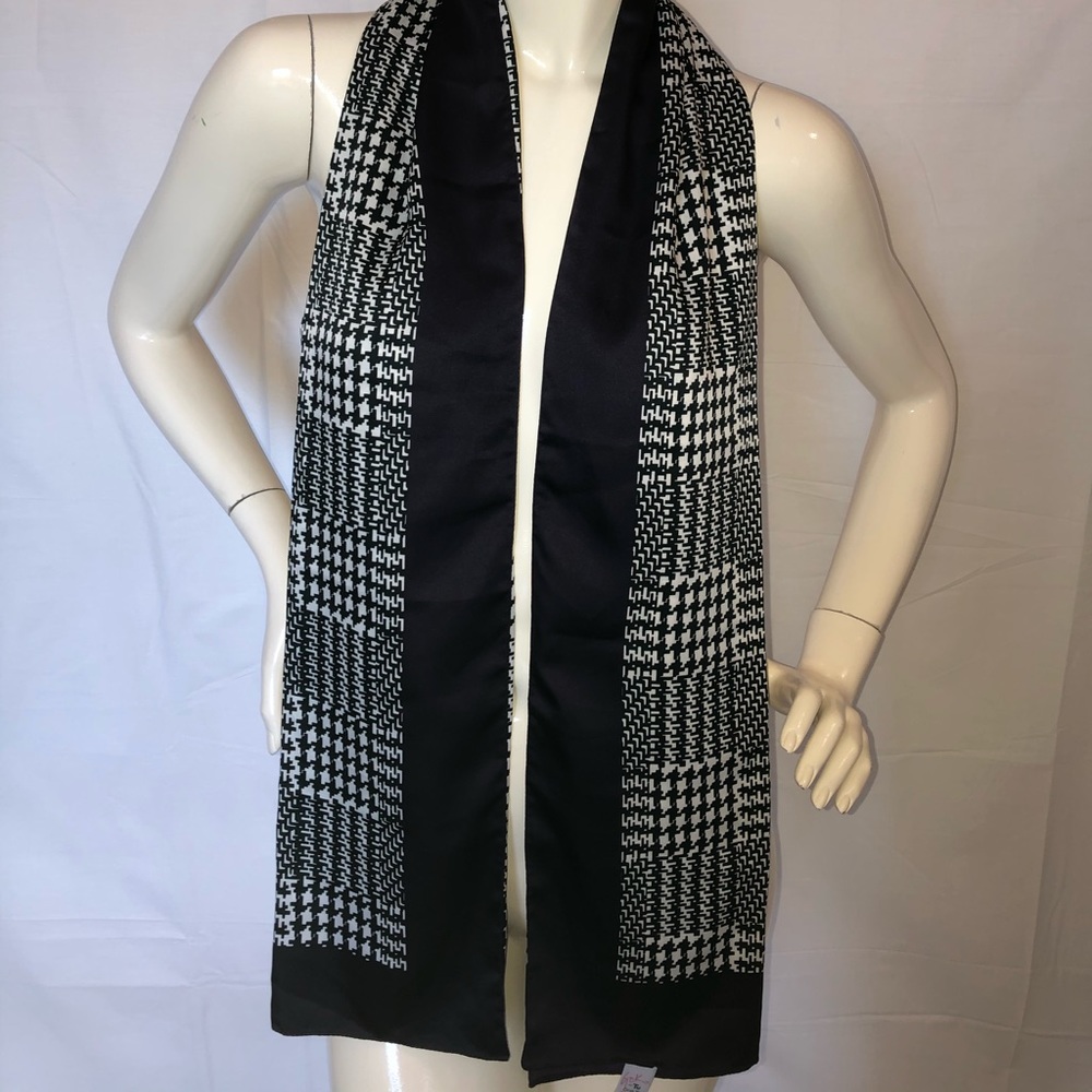 Satin Houndstooth Scarf